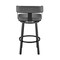 Armen Living Lorin 30" Bar Height Swivel Bar Stool in Black Finish and Gray Faux Leather LCLRBAMBVG30 - alternate 7